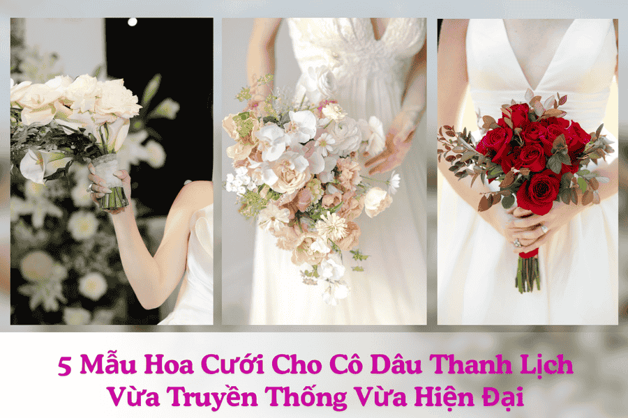 5 Mẫu Hoa Cưới Cho Cô Dâu Thanh Lịch – Vừa Truyền Thống Vừa Hiện Đại